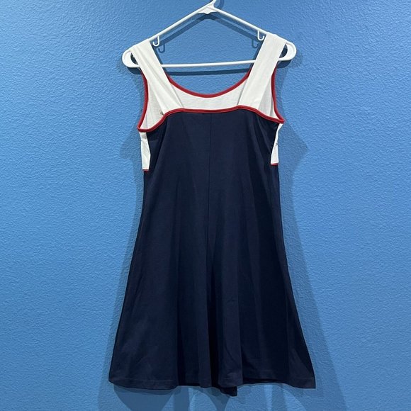 Vintage Cancun Mexico Nautical Red White Blue Sailboat Dress Women Size Medium - Picture 5 of 11